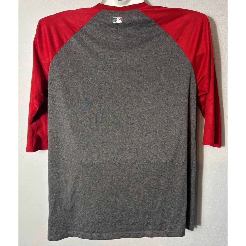 Nike St Louis Cardinals Shirt Adult Large Athletic Fit Gray 3/4 Sleeve Dri-Fit